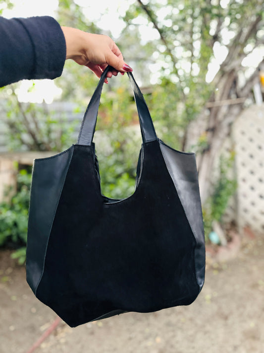 Black Fringe Shoulder Purse