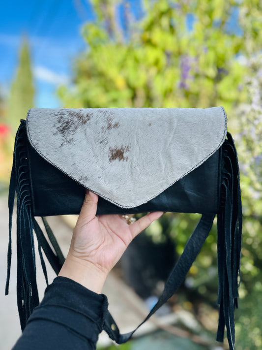 Black Envelope Leather Bag