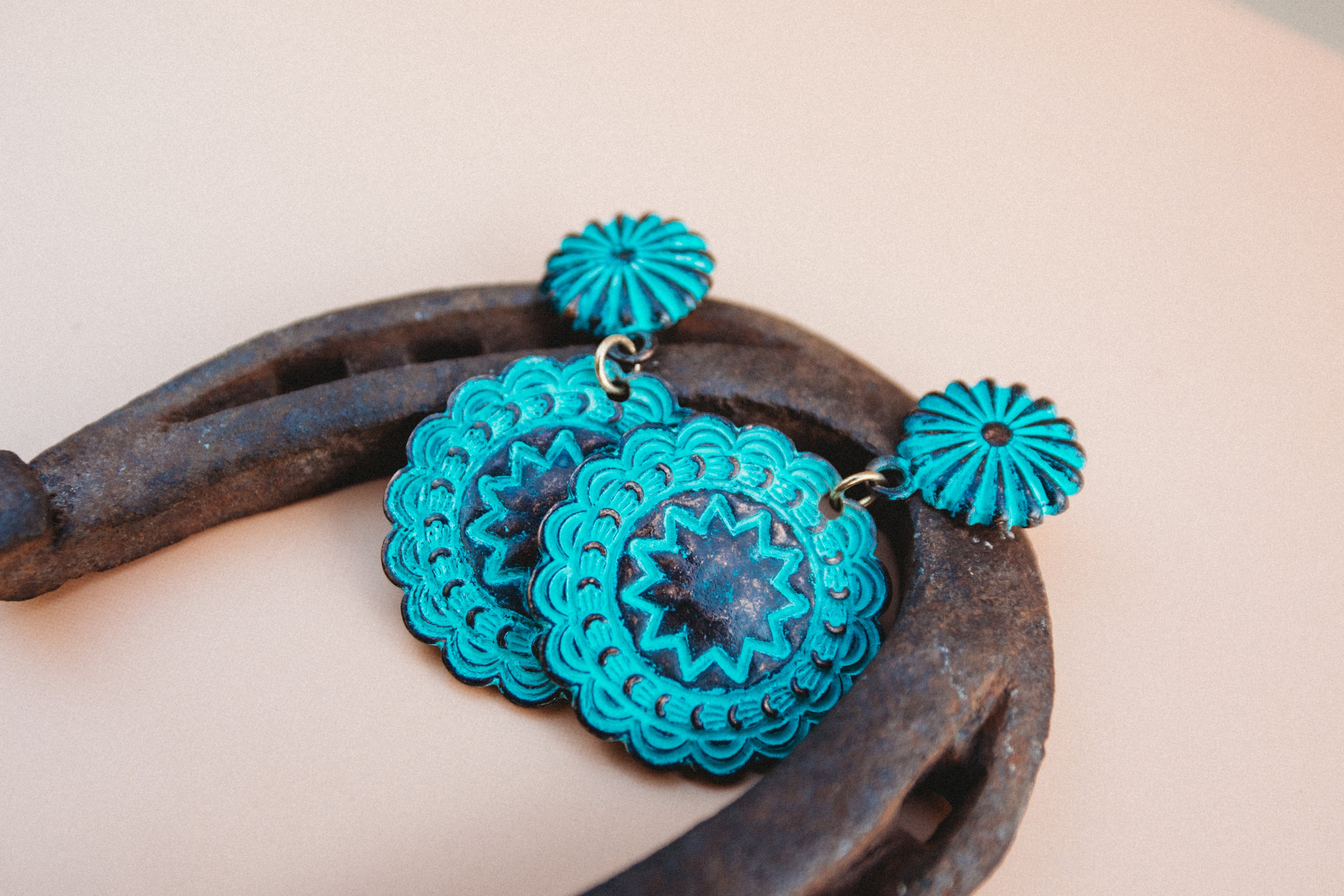 Dolly Round Western Earrings