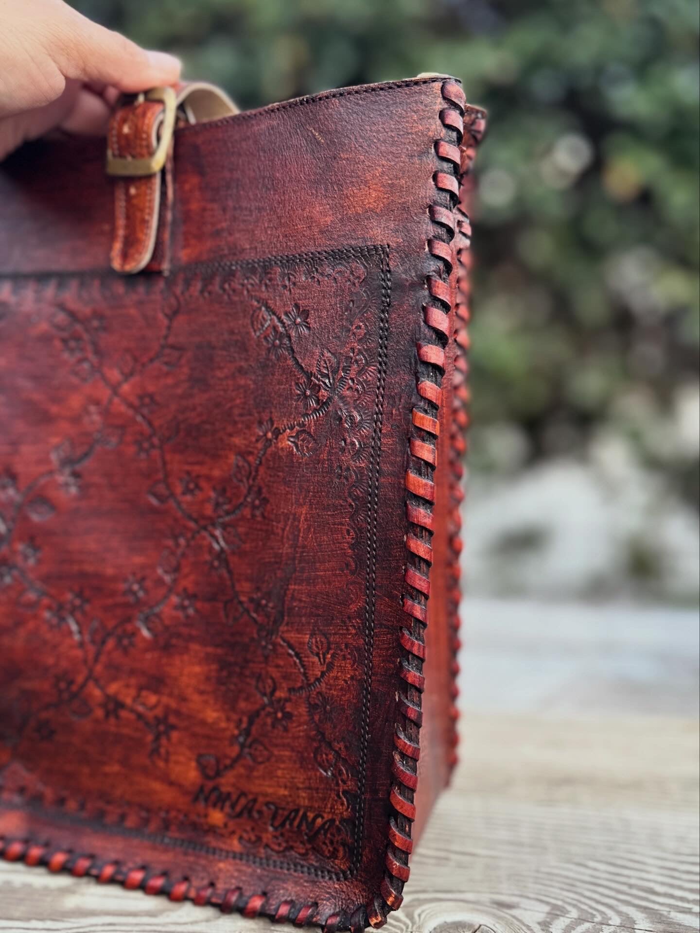 Rosa del Desierto Embossed Tote - Large