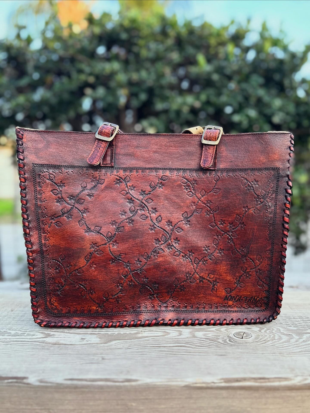 Rosa del Desierto Embossed Tote - Large