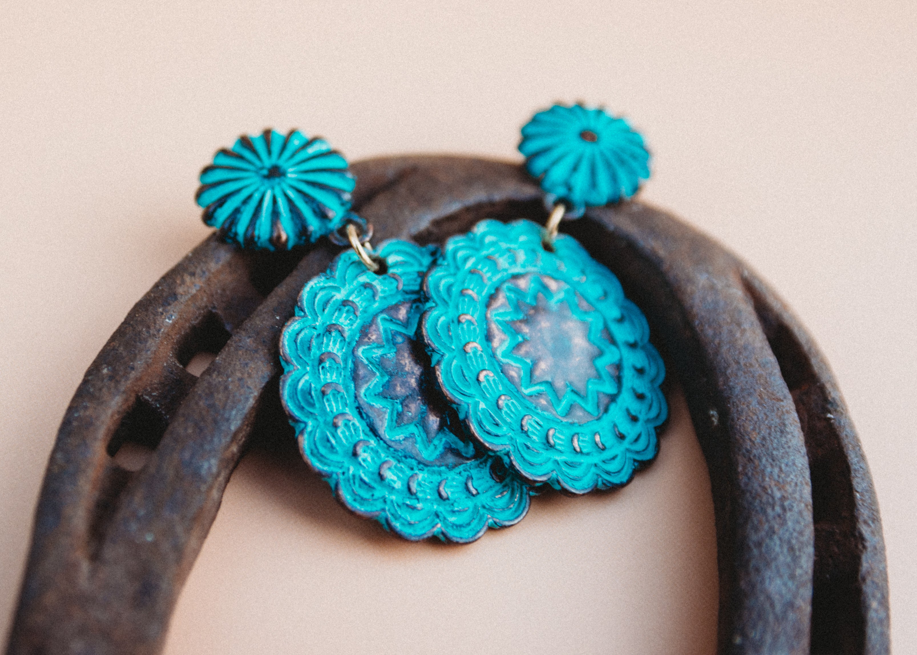 Dolly Round Western Earrings